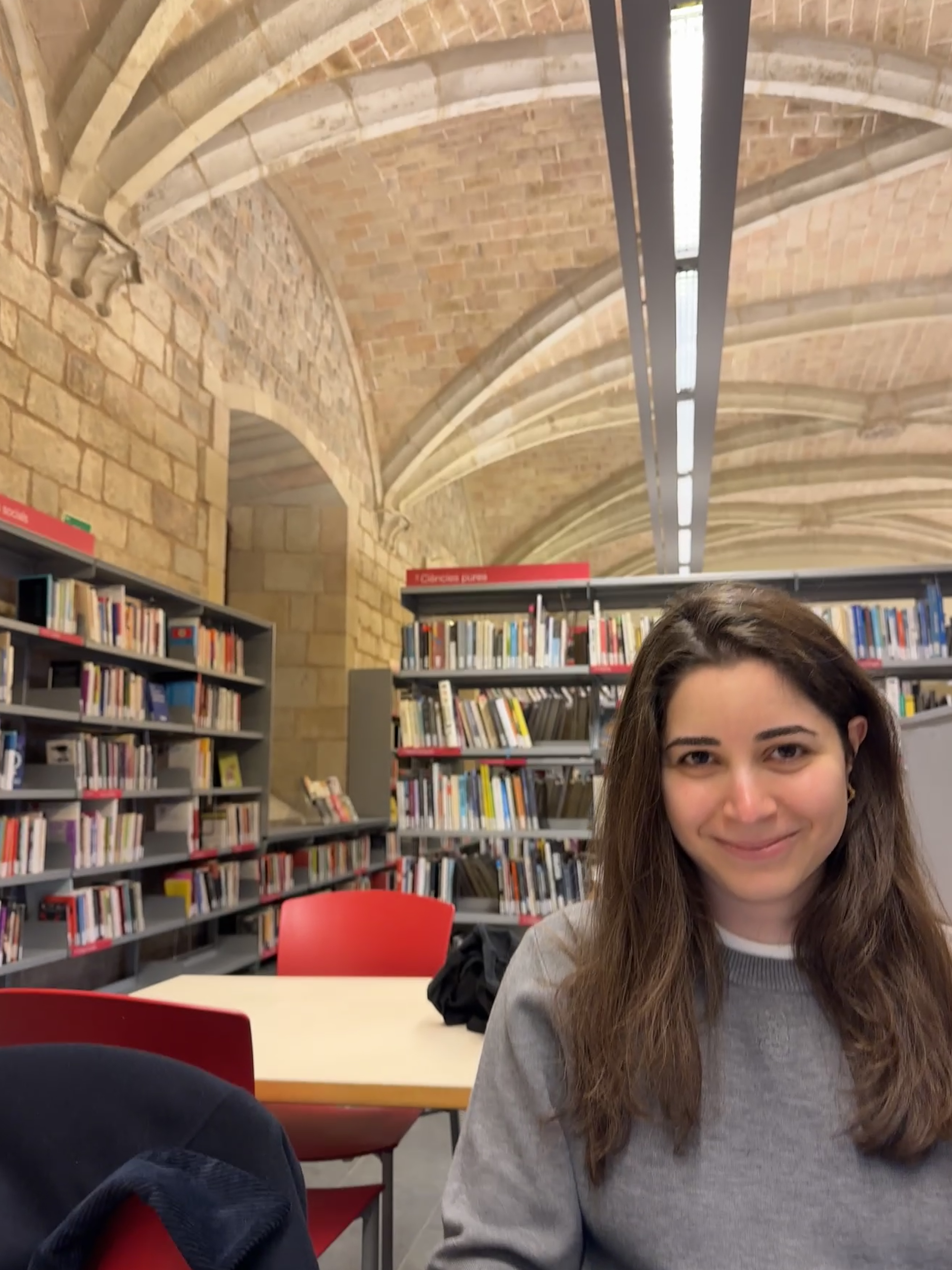 Reem in a Barcelona library